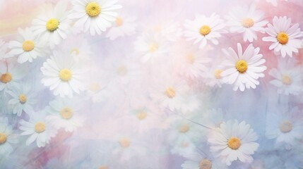  a bunch of daisies that are in the air with a blurry background.  generative ai
