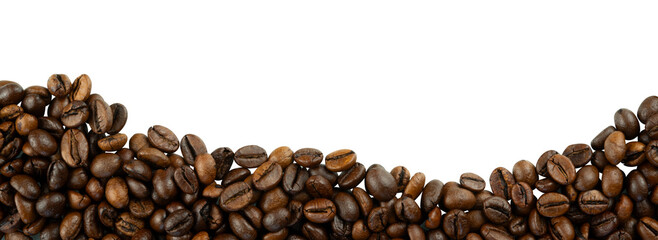 coffee bean border isolated
