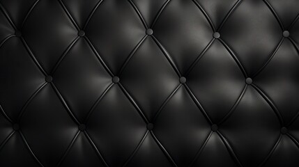  a black leather upholstered wall with a diamond pattern.  generative ai