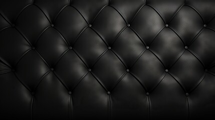  a close up of a black leather upholstered chair.  generative ai