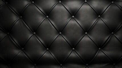  a black leather upholstered wall with a diamond pattern.  generative ai