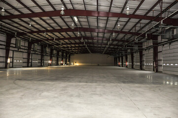 Interior of a modern warehouse.