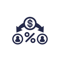 p2p loan icon, peer-to-peer lending vector