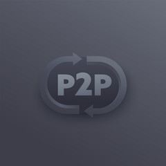 p2p peer-to-peer vector design in dark gray
