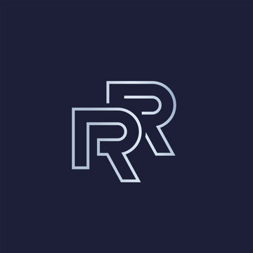 RR monogram, letters, vector logo design