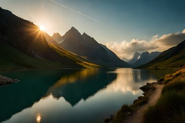 sunrise in the mountains