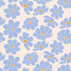 Exotic Hand drawn flowers, seamless patterns with floral for fabric, textiles, clothing, wrapping paper, cover, banner, wall art, backgrounds. vector illustration.