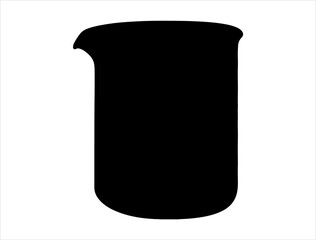 Beaker silhouette vector art white background