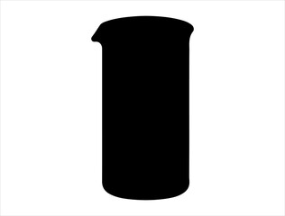 Beaker silhouette vector art white background