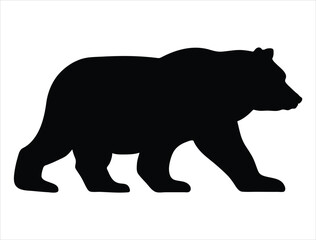 Bear silhouette vector art white background