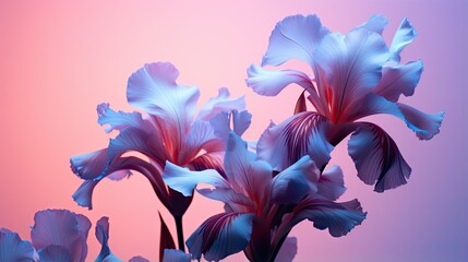  a close up of a bunch of flowers with a pink background.  generative ai