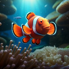 Fototapeta na wymiar Nemo Fish Under the sea