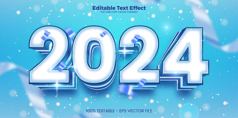 2024 New Year editable text effect in modern trend style
