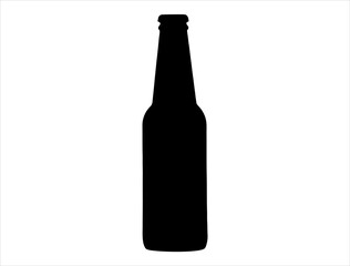 Beer bottle silhouette vector art
