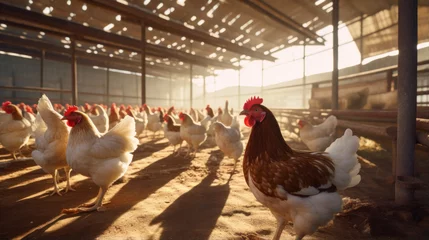 Fotobehang Excellence in Poultry Farming: Nurturing Premium Chickens and Eggs for Discerning Tastes. © Ai Studio