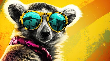  a close up of a koala wearing sunglasses and a scarf.  generative ai