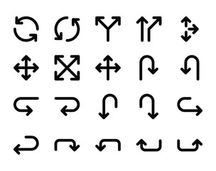 Bold line icons set for Arrow.