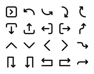 Bold line icons set for Arrow.