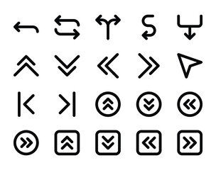 Bold line icons set for Arrow.