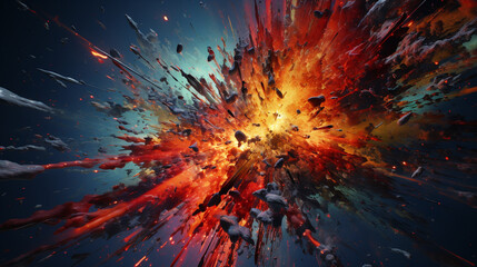 time bigbang collide destroy galaxy attack, with generative ai - obrazy, fototapety, plakaty