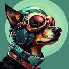 Futuristic dog. Generative AI.
