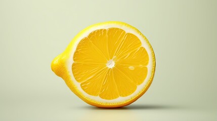  a half of a lemon sitting on top of a table.  generative ai