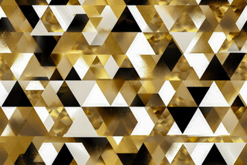 Triangle pattern. Abstract background. Gold and black.