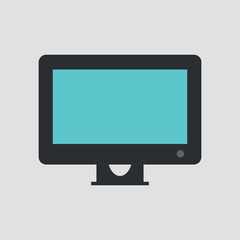 Icon of a monitor. Vector on a gray background.