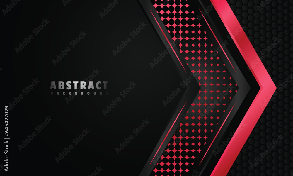 Poster modern background abstract glowing red arrow overlapped design