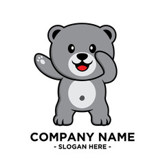 Bear Flat Mascot Logo Vector Illustrator