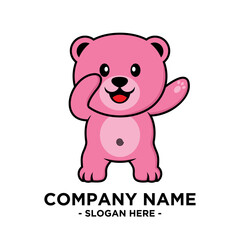 Bear Flat Mascot Logo Vector Illustrator 2