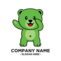 Bear Flat Mascot Logo Vector Illustrator 9