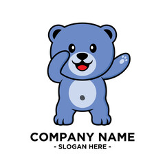 Bear Flat Mascot Logo Vector Illustrator 5