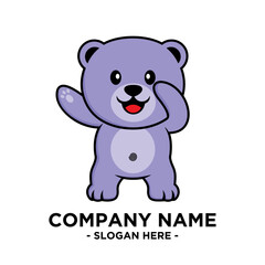 Bear Flat Mascot Logo Vector Illustrator 6