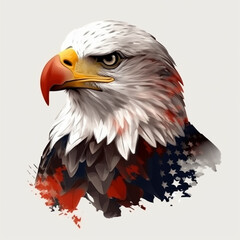 Fototapeta premium large American bird with a yellow beak and white feather