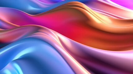 Abstract iridescent neon flowing colors. Generative ai
