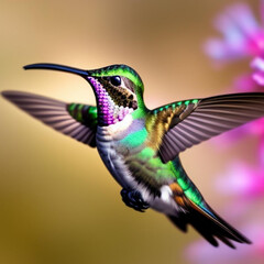 A hummingbird in flight.  Generative AI