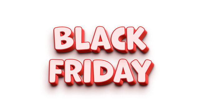 Efecto de texto 3D Black Friday blanco y Rojo