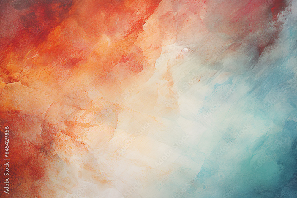 Poster abstract multicolored acrylic paint ink painted waves texture on canvas background banner generative
