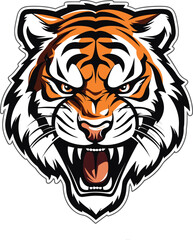 Tiger mascot logo sport with white background