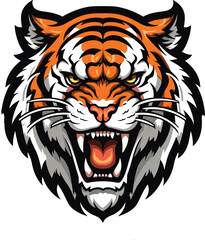 Tiger mascot logo sport with white background