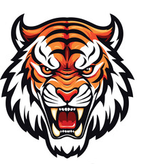 Tiger mascot logo sport with white background