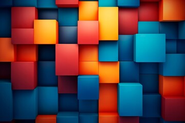 Fototapeta na wymiar Abstract geometric background. Multicolored cubes for decoration for wallpaper, desktop, poster. 