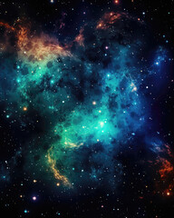 Space background with nebula, stars and galaxies
