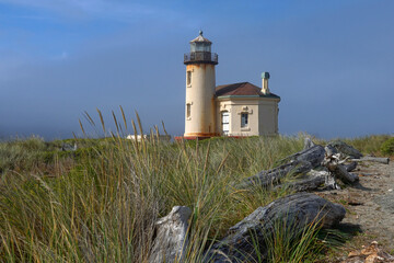 Fototapeta na wymiar Coquille River lighthouse located near Bandon, Oregon