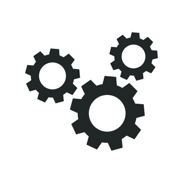 black cogwheel gear icon vector illustration