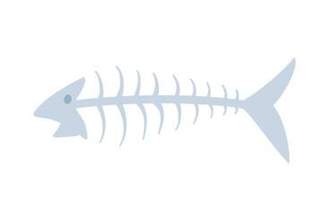 Fish bone. Organic waste. Trash sorting, recycling. Vector illustration.
