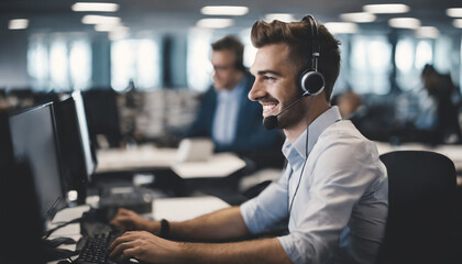 Service Desk Cybersecurity Expert Working On Multiple Monitors Data Networking Operations Center