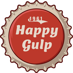 Beer cap art for brew emblem or craft beer logo. Label or print with metal cork for bar or brewery shop. Vintage old retro design for pub