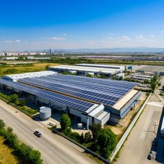 Fototapeta premium Industrial Solar Farms: Brightening Tomorrow